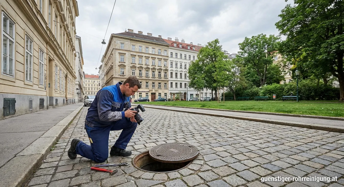 Kanalrohre und Abwassersystem im Wiener Bezirk Alsergrund