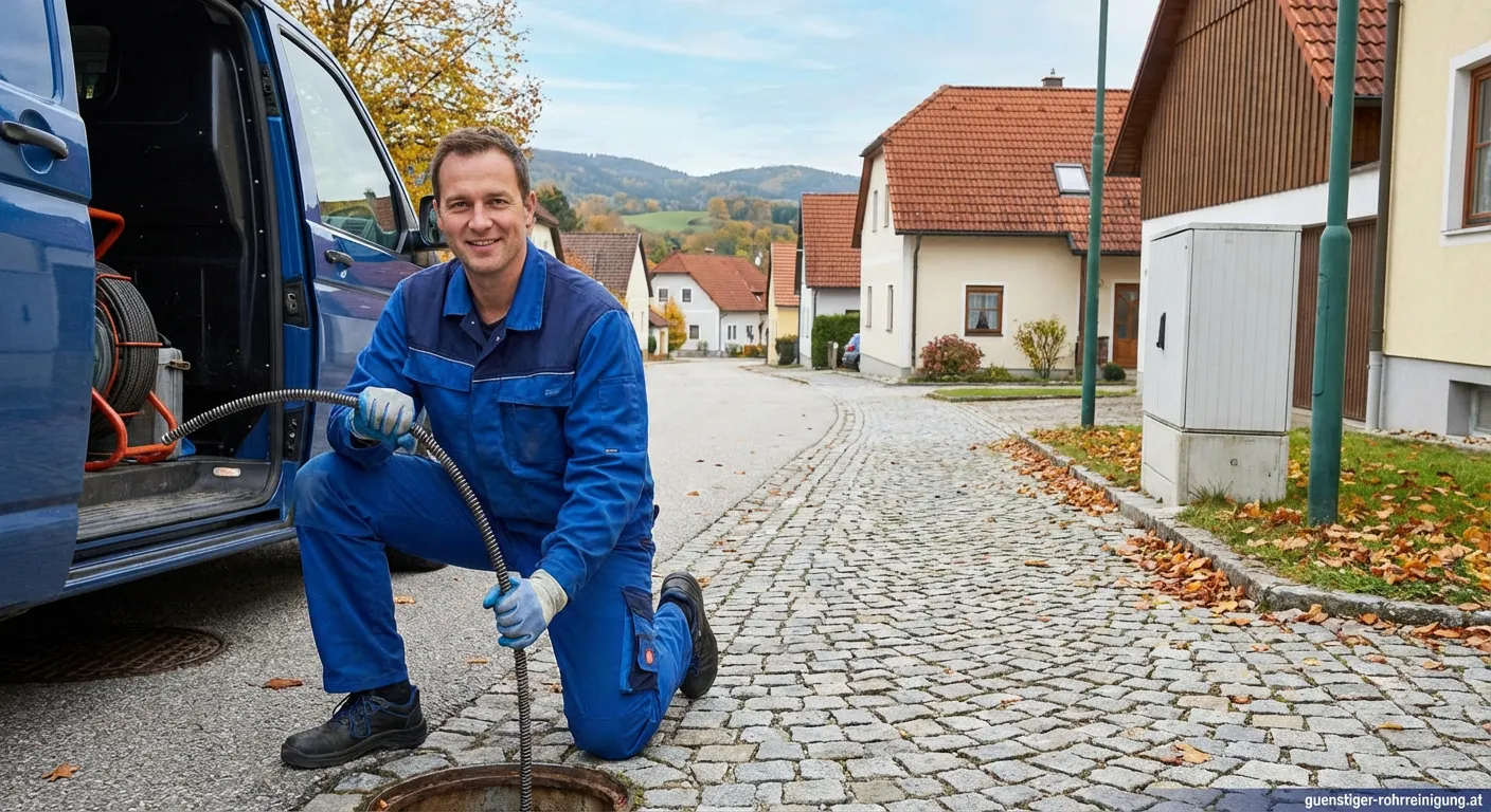 Fachmann bei der professionellen Rohrreinigung Jennersdorf