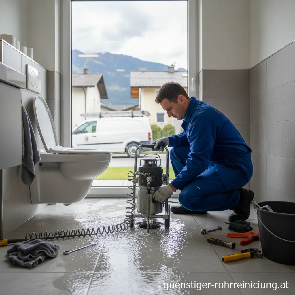 Professionelle Rohrreinigung bei einer Rohrverstopfung in Dornbirn