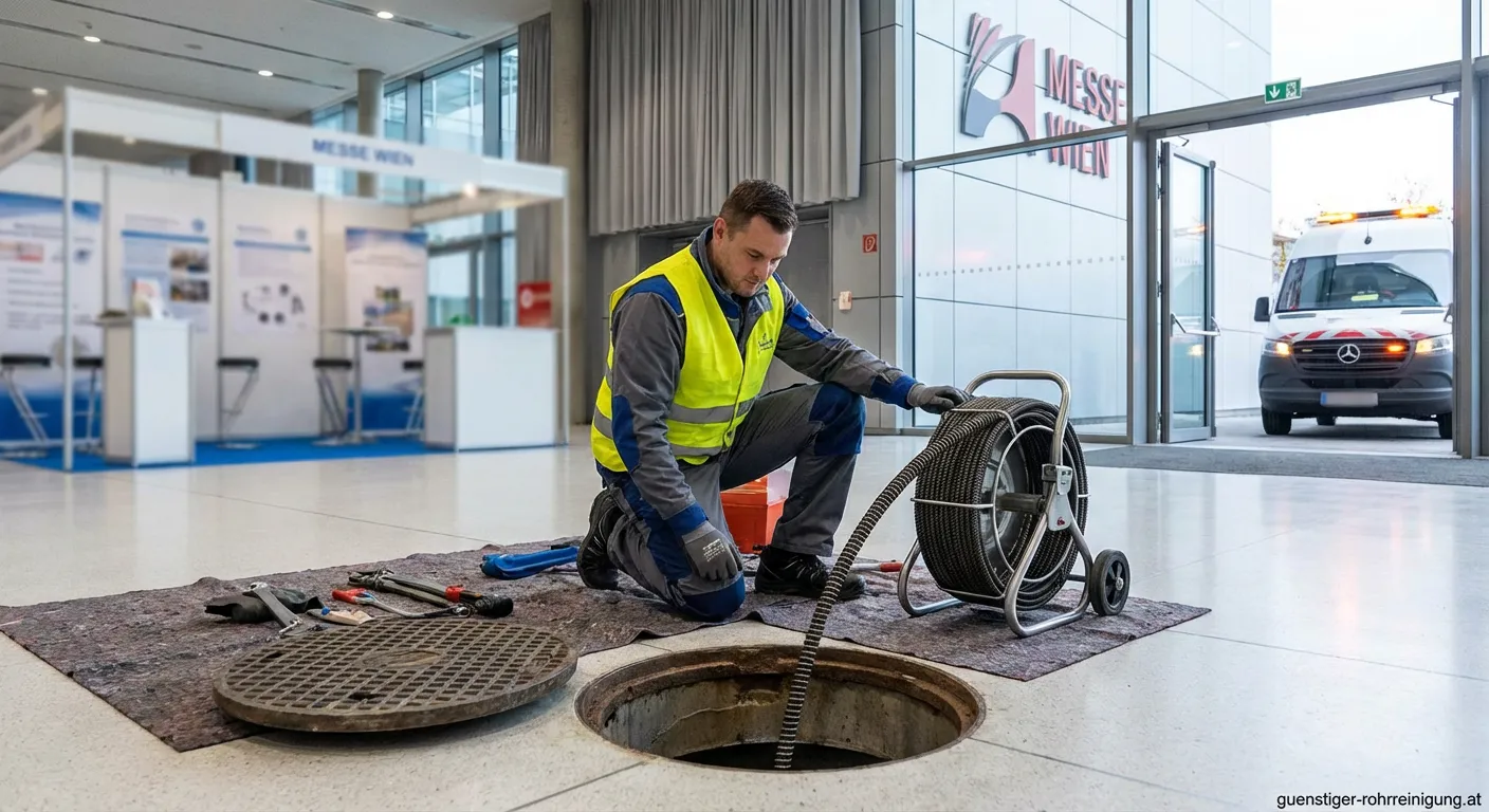 Professionelle Rohrreinigung in der Nähe der Messe Wien bei verstopftem Abfluss