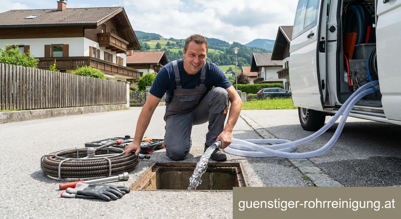 Klempner beseitigt Verstopfung in Gnigl mit Spezialwerkzeug