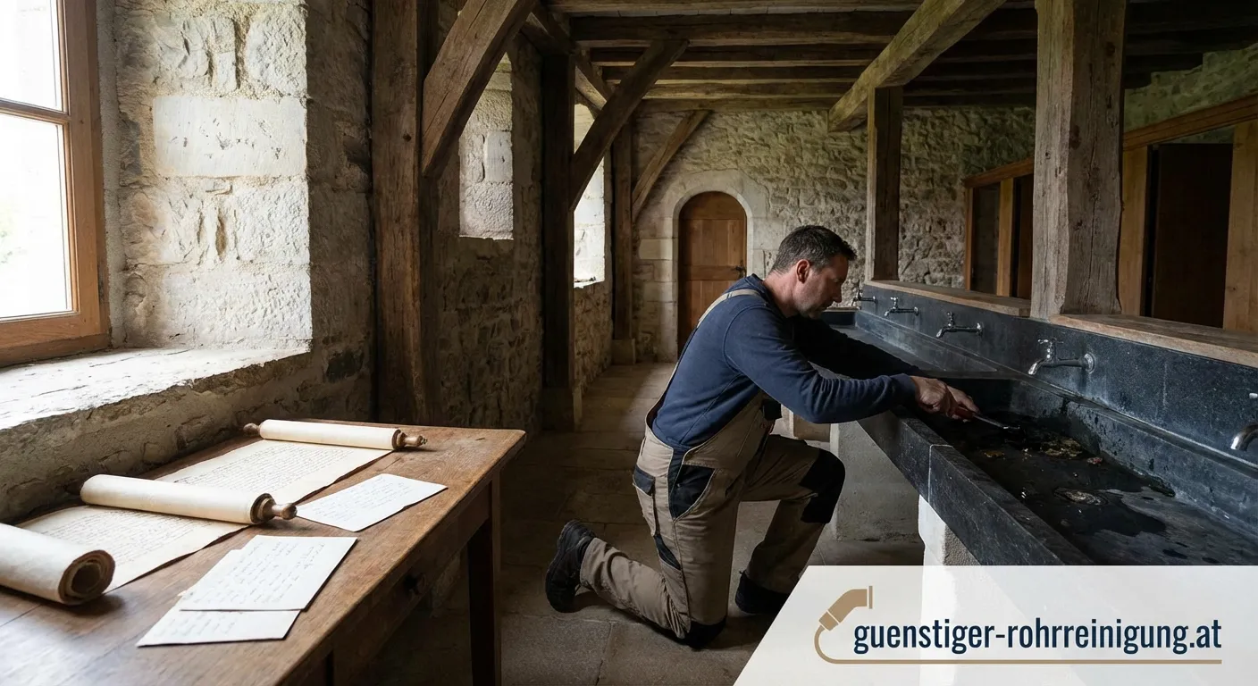 Professionelle Rohrreinigung bei einer Verstopfung in Stift Zwettl